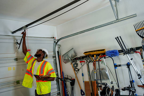 Professional Garage Door technician working in Santa Anna, TX